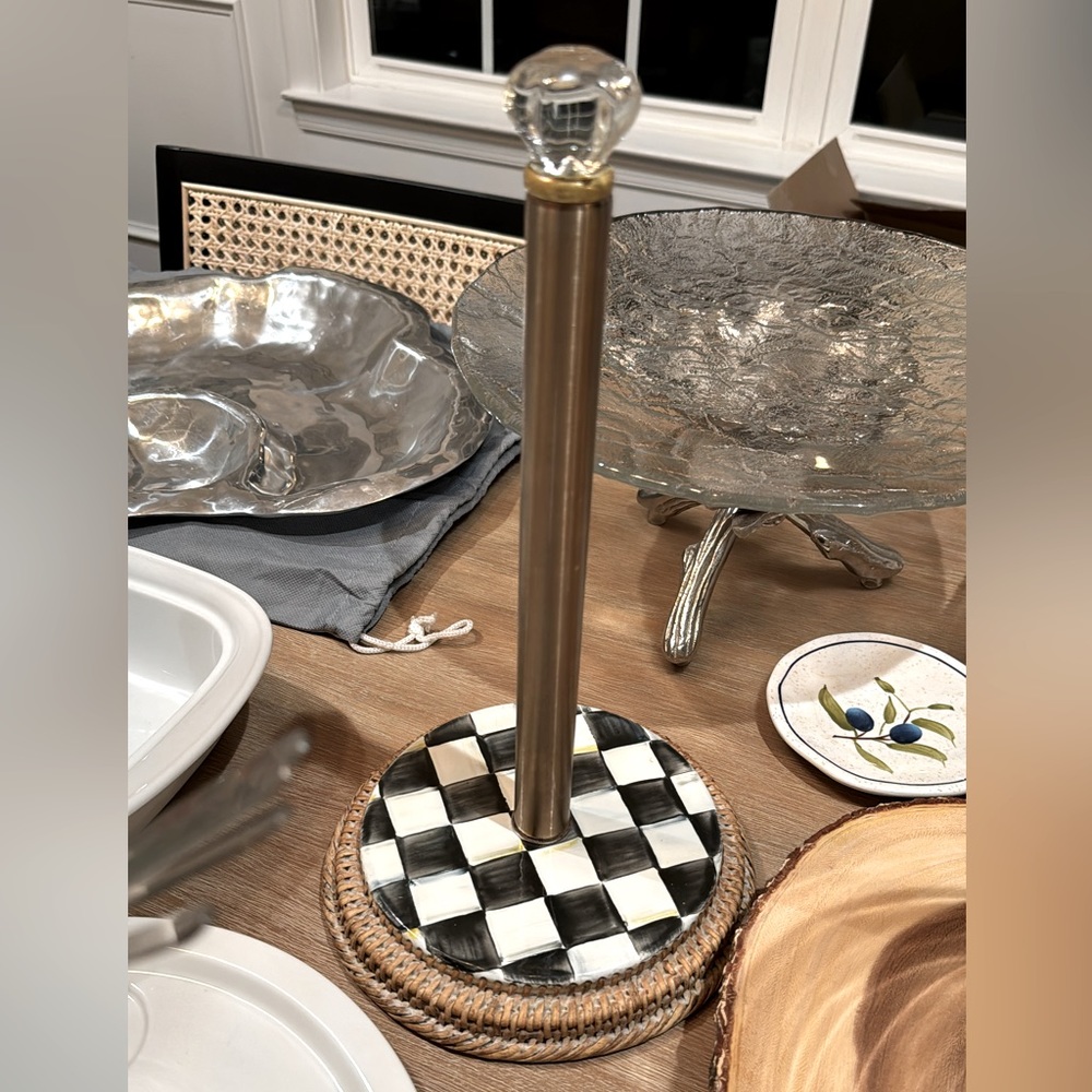 Mackenzie-Childs Courtly Checked Paper Towel Holder